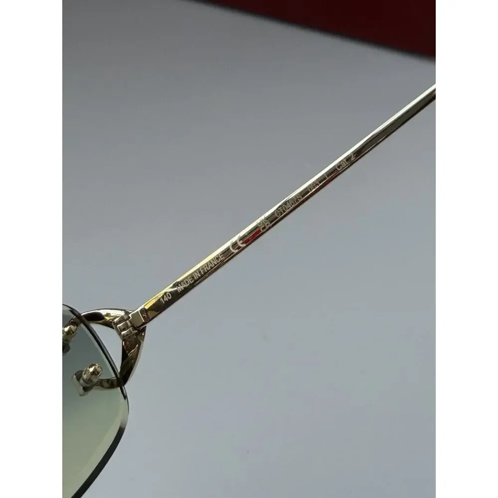 CARTIER C De Cartier CT0467S 003 Gold Green Gradient Women Sunglasses AUTHENTIC